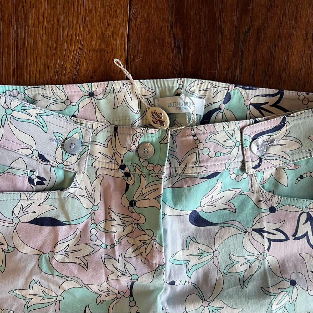 Emilio Pucci Vintage Straight Leg Floral Print Pants - Picture 7 of 9